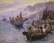 Charles M Russell Lewis and Clark on the Lower Columbia oil painting artist